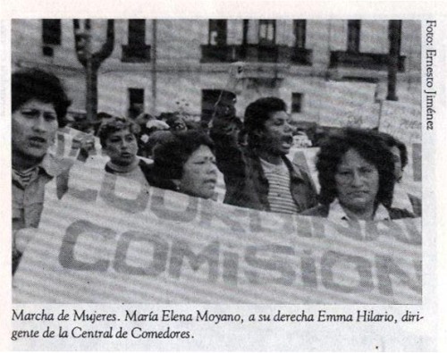 María Elena Moyano. Militante de izquierda, dirigente popular.